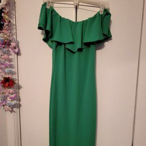 Green ruffle dress
